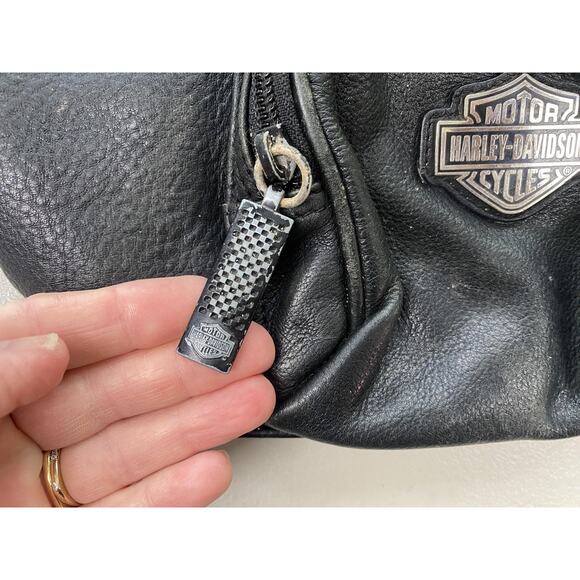 Harley-Davidson Leather Backpack Purse Small Black Logo Biker Vintage Y2K Moto main image 9